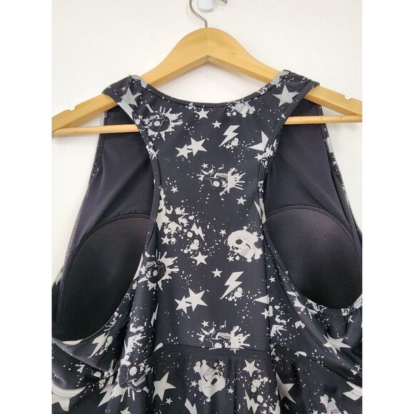 Torrid 5X Skulls Stars Racerback Tankini Swim Top Wireless Padded DD/F Punk Goth - Picture 6 of 12